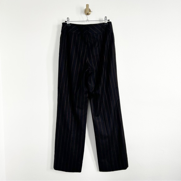 AKRIS Wool & Cashmere Black Striped Trouser Dress Pants Size US 6 - Picture 4 of 6